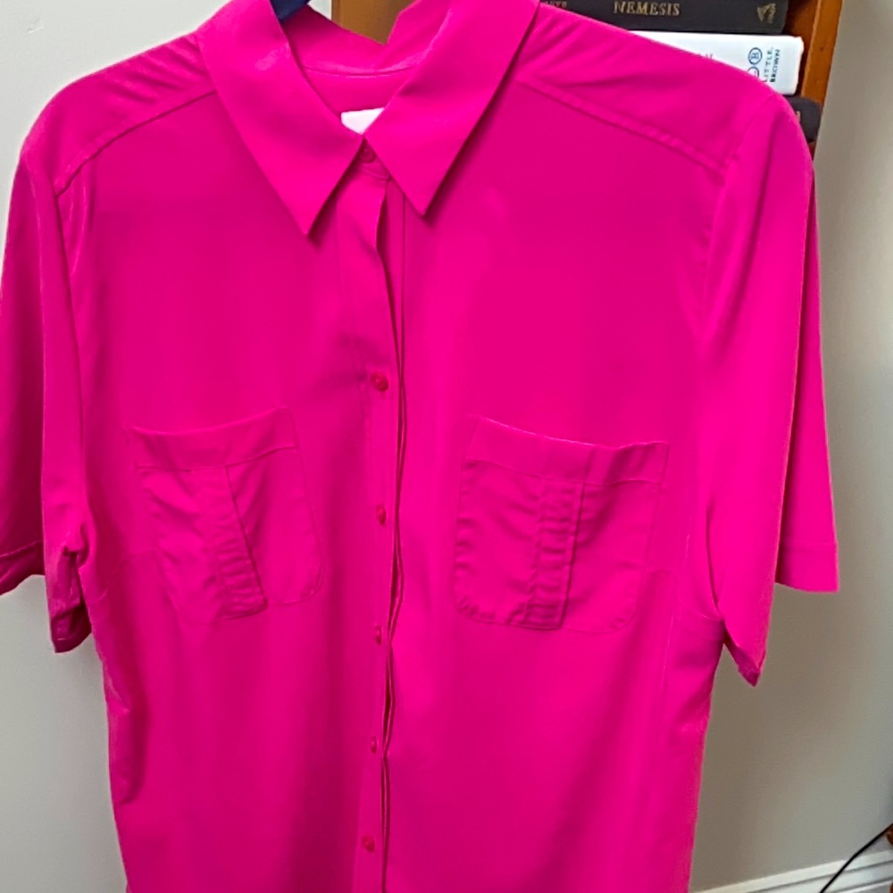 Chicos silky soft long shirt pink NWT